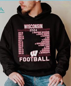 Official Wisconsin Badgers Red Champion 2024 Football Schedule Shirt, hoodie, sweater, long sleeve and tank top Official Wisconsin Badgers Red Champion 2024 Football Schedule Shirt