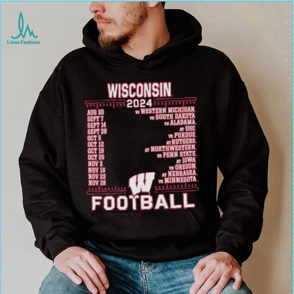 Official Wisconsin Badgers Red Champion 2024 Football Schedule Shirt Official Wisconsin Badgers Red Champion 2024 Football Schedule Shirt