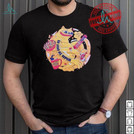 Oh lawd he comin the cat stays fat shirt