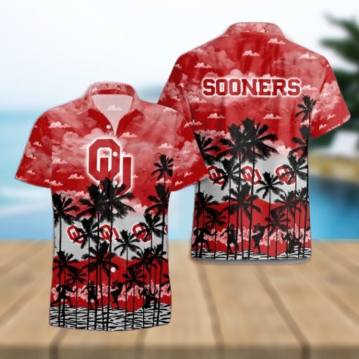 Oklahoma Sooners Palms Tree Hawaiian Shirt