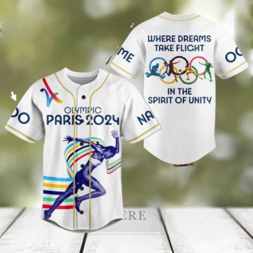 Olympic Paris 2024 Where Dreams Take Flight In The Spirit Of Unity Custom Baseball Jersey