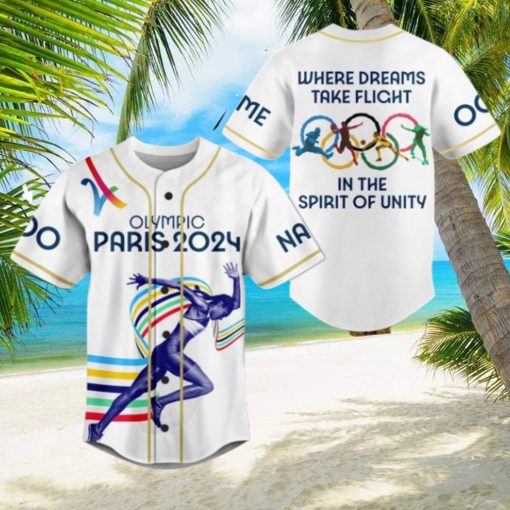 Olympic Paris 2024 Where Dreams Take Flight In The Spirit Of Unity Custom Baseball Jersey