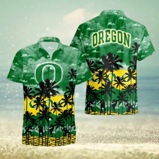 Oregon Ducks Palms Tree Hawaiian Shirt