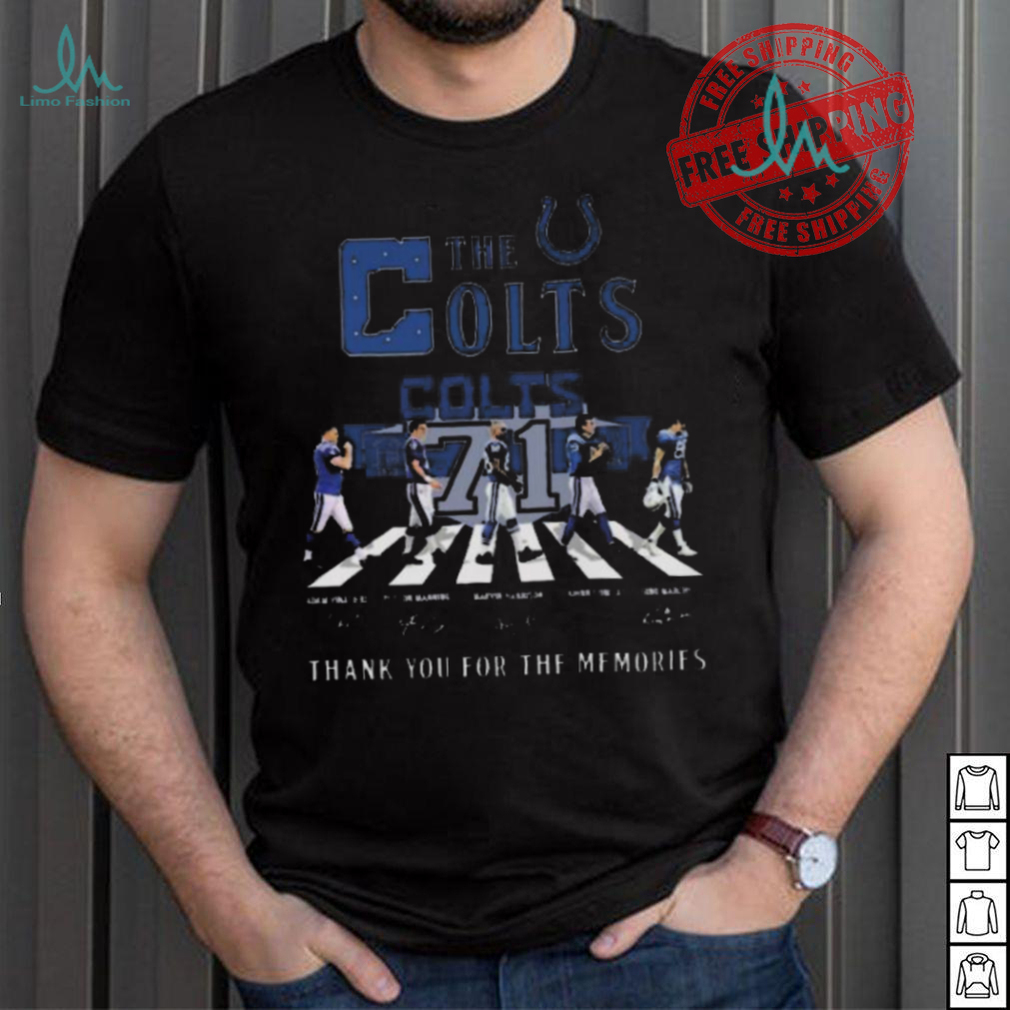 Original Indianapolis colts 71 years 1953 2024 signature thank you for the memories shirt Original Indianapolis colts 71 years 1953 2024 signature thank you for the memories shirt