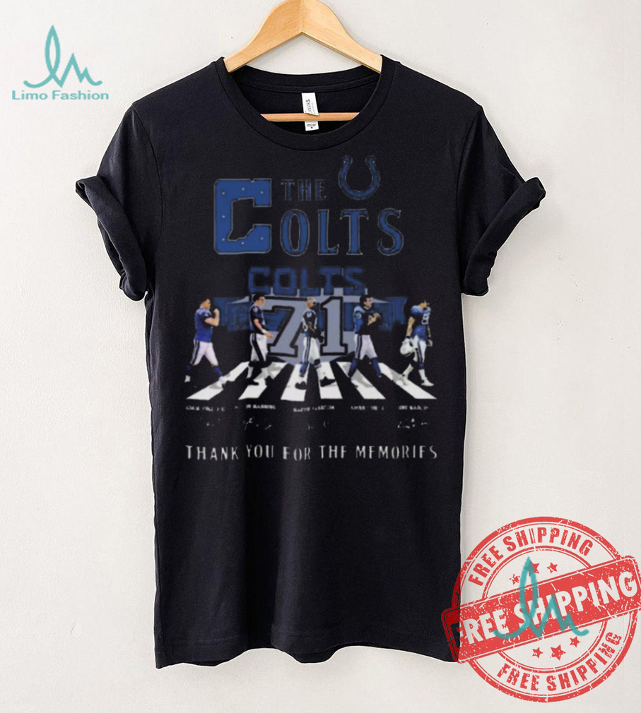 Original Indianapolis colts 71 years 1953 2024 signature thank you for the memories shirt Original Indianapolis colts 71 years 1953 2024 signature thank you for the memories shirt