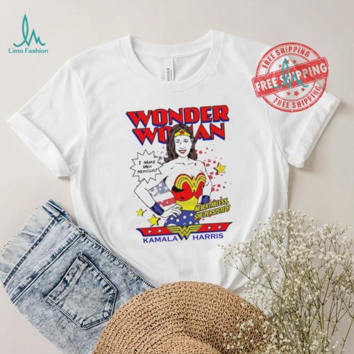 Original Kamala harris wonder woman I make men nervous 2024 shirt