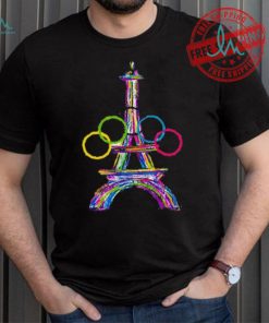 Paris 2024 olympics games eiffel tower print casual shirt