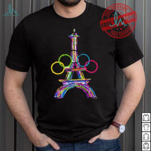 Paris 2024 olympics games eiffel tower print casual shirt