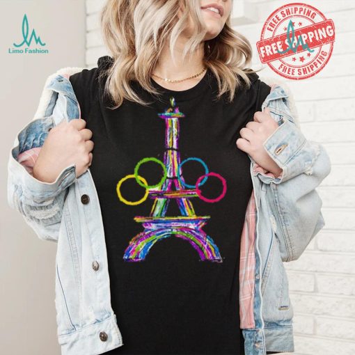 Paris 2024 olympics games eiffel tower print casual shirt