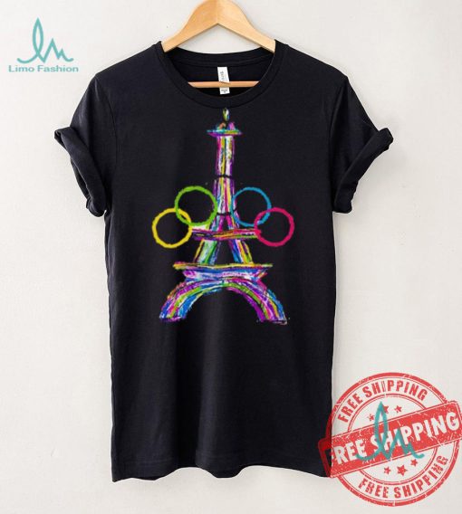 Paris 2024 olympics games eiffel tower print casual shirt