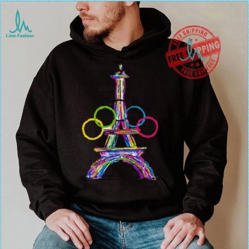 Paris 2024 olympics games eiffel tower print casual shirt