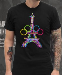 Paris 2024 olympics games eiffel tower print casual shirt