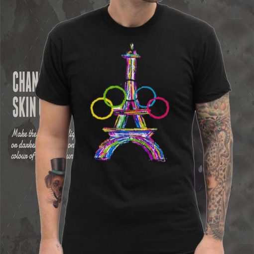 Paris 2024 olympics games eiffel tower print casual shirt