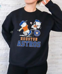 Peanuts charlie brown and snoopy playing baseball houston astros shirt