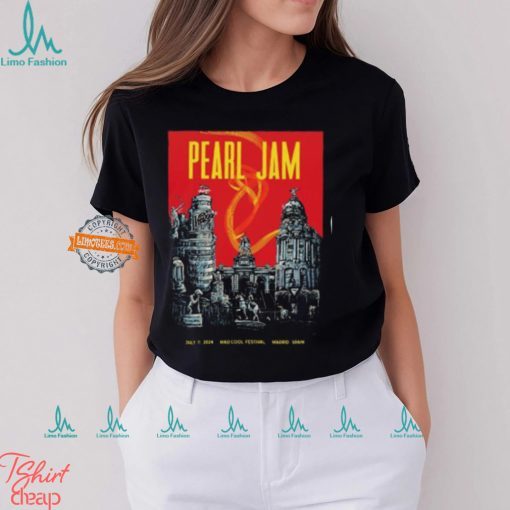 Pearl Jam Tour At Madcool Festival In Marrid Spain July 2024 Unisex T Shirt
