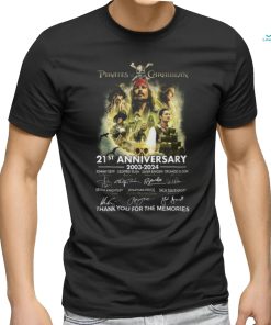 Pirates Of The Caribbean 21st Anniversary 2003 2024 Thank You For The Memories T Shirt