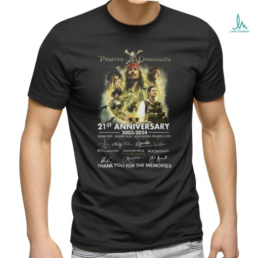 Pirates Of The Caribbean 21st Anniversary 2003 2024 Thank You For The Memories T Shirt