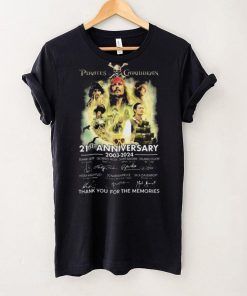 Pirates Of The Caribbean 21st Anniversary 2003 2024 Thank You For The Memories signatures shirt