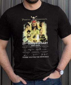 Pirates Of The Caribbean 21st Anniversary 2003 2024 Thank You For The Memories signatures shirt