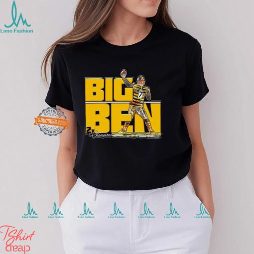 Pittsburgh Steelers no 7 Ben Roethlisberger Big Ben 2x Champion shirt