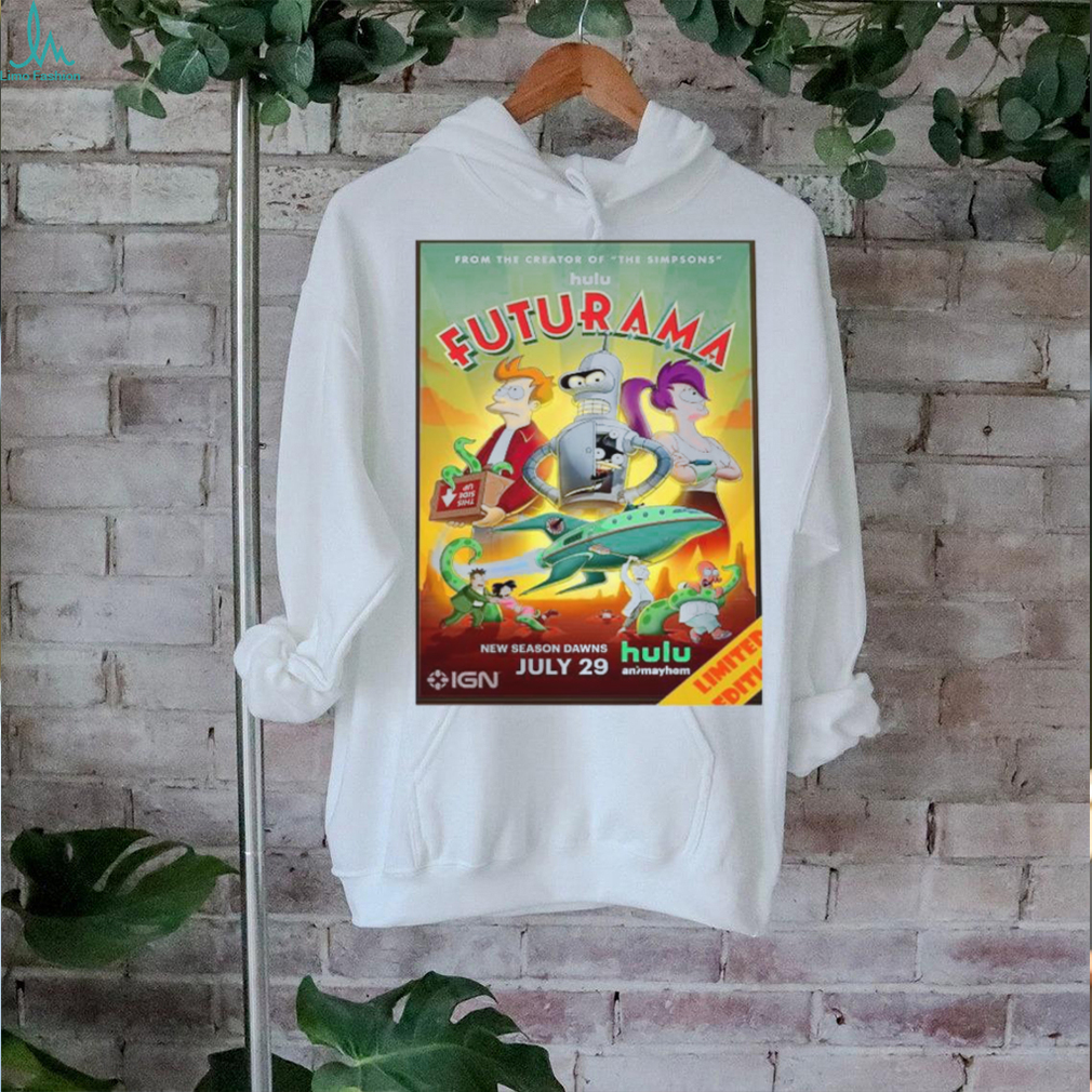 Poster for season 12 of futurama premiering july 29th 2024 home decor poster shirt Poster for season 12 of futurama premiering july 29th 2024 home decor poster shirt