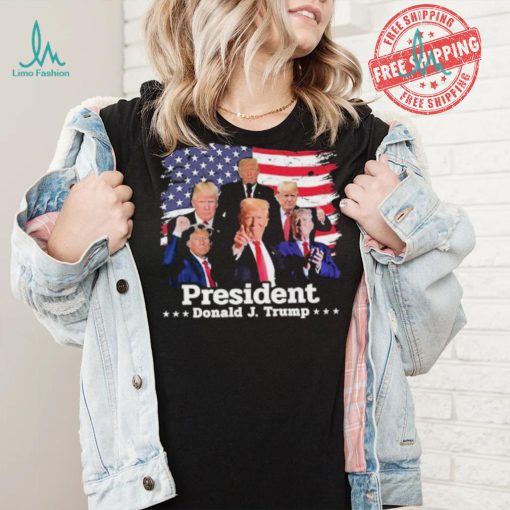 President Donald J Trump Photo Montage Support For Donald Trump To Make America Great Again T shirt