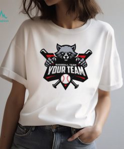 Raccoon Mascot For Baseball Team Logo T Shirt