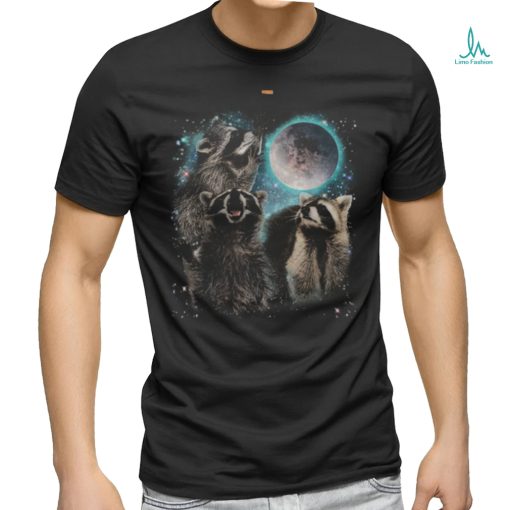 Racoon Moon Howling Raccoon Head Funny shirt