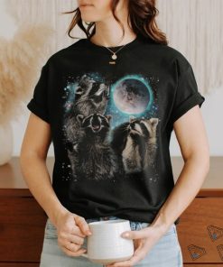 Racoon Moon Howling Raccoon Head Funny shirt