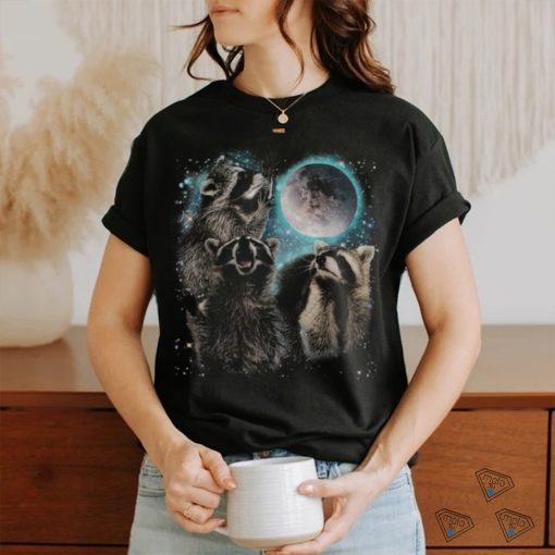Racoon Moon Howling Raccoon Head Funny shirt