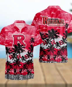 Rutgers Scarlet Knights Palms Tree Hawaiian Shirt