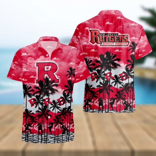 Rutgers Scarlet Knights Palms Tree Hawaiian Shirt