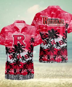 Rutgers Scarlet Knights Palms Tree Hawaiian Shirt