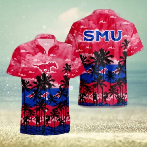 SMU Mustangs Palms Tree Hawaiian Shirt