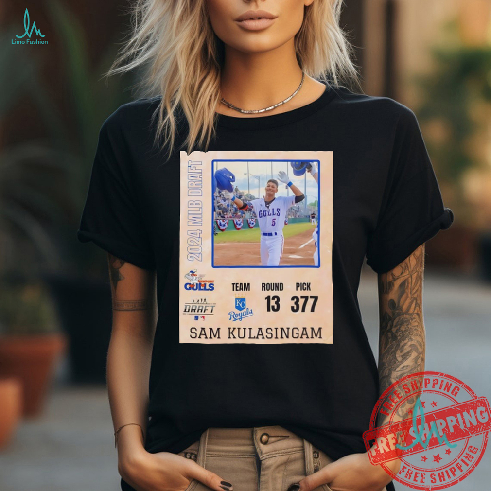 Sam Kulasingam was drafted with the 377th pick in the 13th round by Kansas City Royals shirt Sam Kulasingam was drafted with the 377th pick in the 13th round by Kansas City Royals shirt