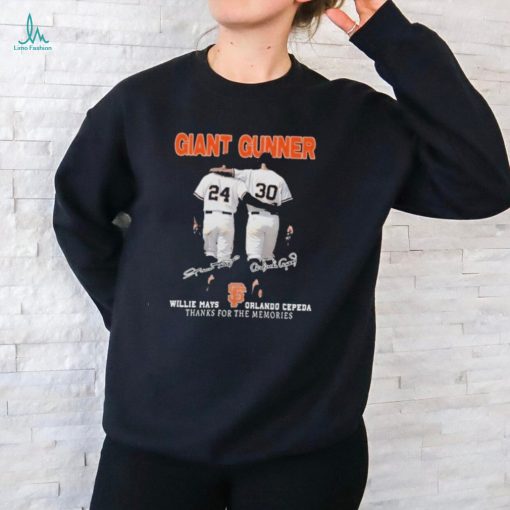 San Francisco Giants Orlando Cepeda Willie Mays Giant Gunner T Shirt