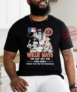 San Francisco Giants Willie Mays The Say Hey Kid 1931 2024 Signature Thank You For The Memories T Shirt