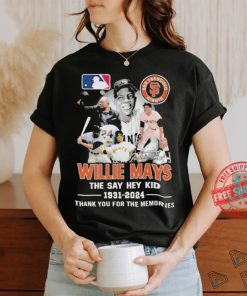 San Francisco Giants Willie Mays The Say Hey Kid 1931 2024 Signature Thank You For The Memories T Shirt