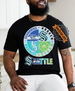 Seattle sports teams logo 2024 Seahawks kraken mariners and storm T shirt