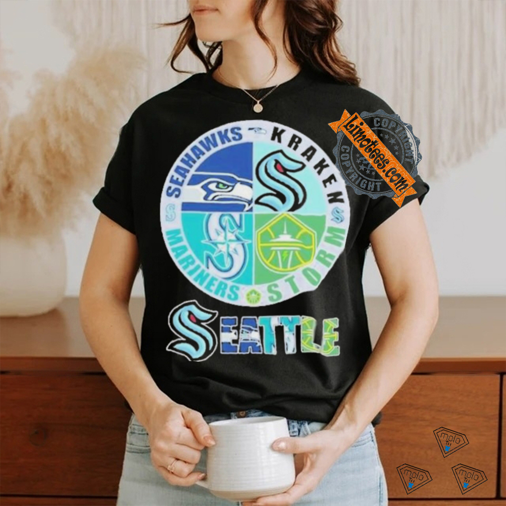 Seattle sports teams logo 2024 Seahawks kraken mariners and storm T shirt Seattle sports teams logo 2024 Seahawks kraken mariners and storm T shirt