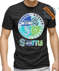 Seattle sports teams logo 2024 Seahawks kraken mariners and storm T shirt