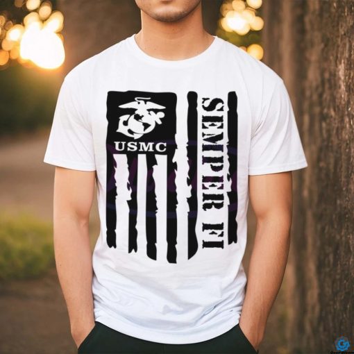 Semper FI US Marine Corp Veteran Flag shirt