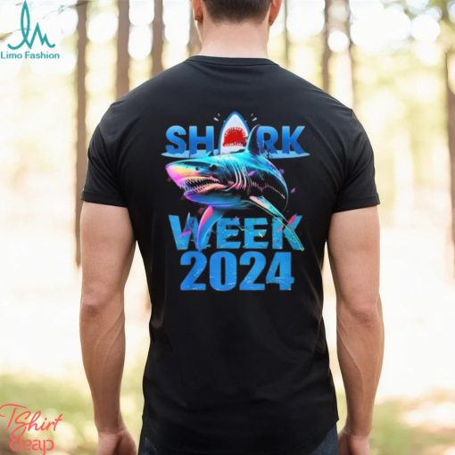 Shark Week 2024 Shirt Shark Fin 2024 Week Passion For Shark Lover Ocean Wildlife Shirt