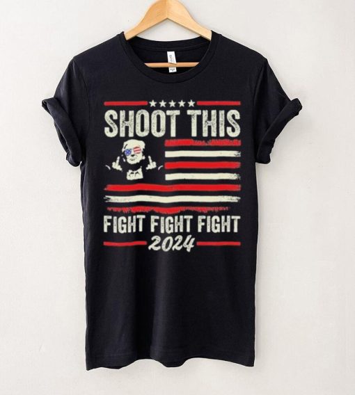 Shoot This Fight Fight Fight Trump 2024 American Flag Vintage Shirt