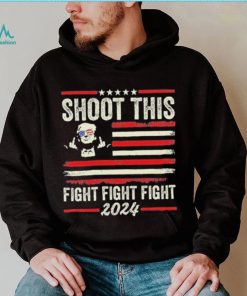 Shoot This Fight Fight Fight Trump 2024 American Flag Vintage Shirt