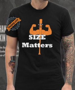 Size matters muscle baseball shirt