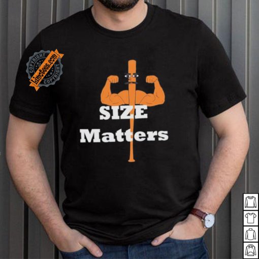 Size matters muscle baseball shirt