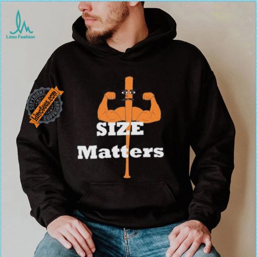 Size matters muscle baseball shirt