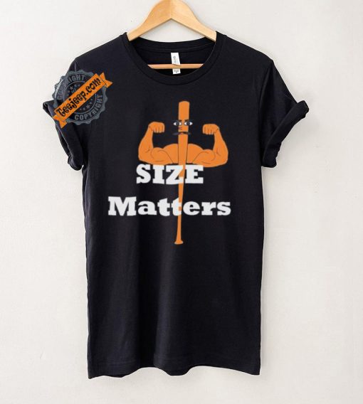 Size matters muscle baseball shirt