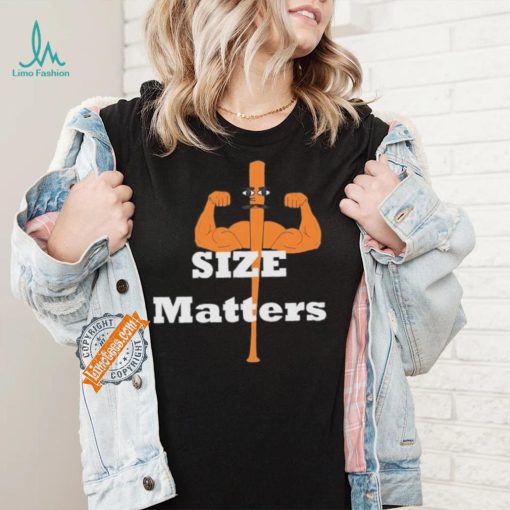 Size matters muscle baseball shirt